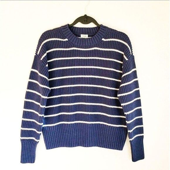 A.N.A. Womens Sweater Blue M  Striped Knit Crew Neck New - Picture 8 of 8